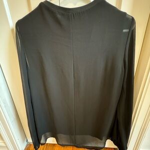Zara Woman - Black Long Sleeve Blouse w/ Mesh Sleeves - Gently Worn